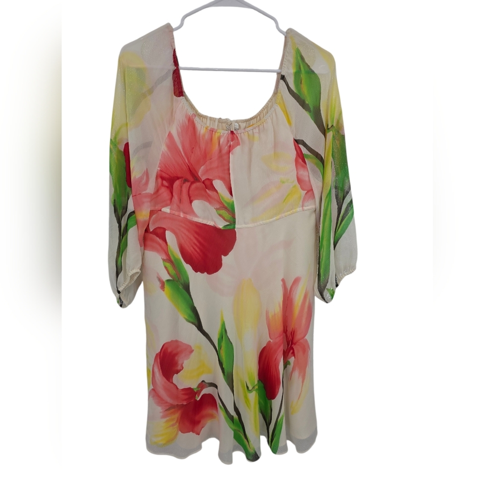 Alice + Olivia Floral Silk Dress Small